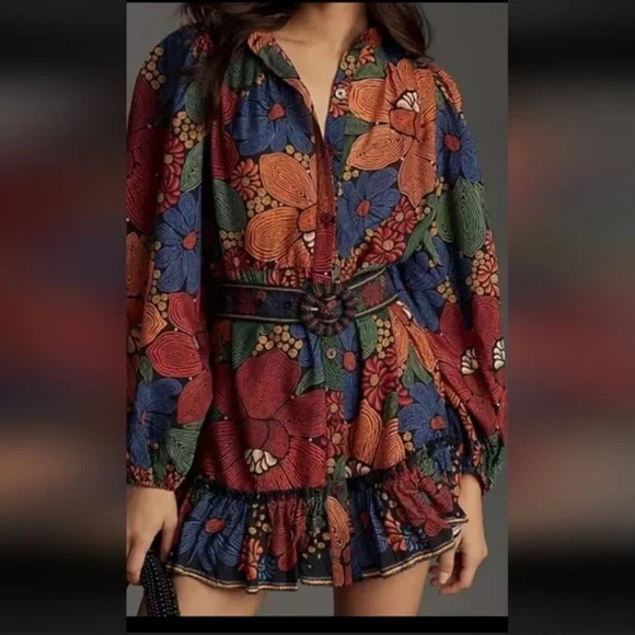 FARM Rio Multicolor Floral Long-Sleeve Mini Dress - Picture 6 of 6